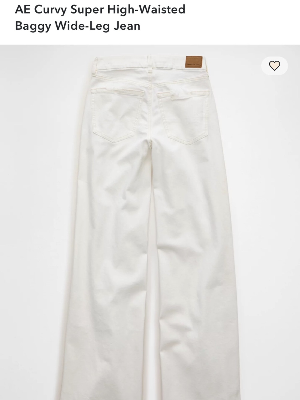 American Eagle Outfitters White Curvy Super High-Waisted Wide-Leg Jeans